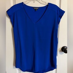 Express Women's Royal Blue V-Neck Blouse